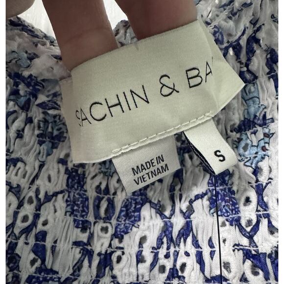 NWT Sachin Babi Blue Floral Eyelet “Millie Vine” Top & Shorts Set Size S - Picture 11 of 13